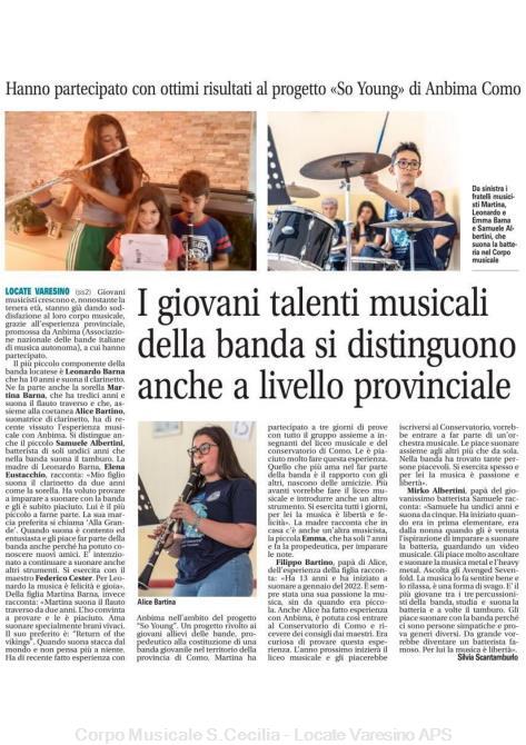 Articolo de "La Settimana" del 21/07/2023