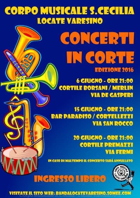 La locandina dei concerti