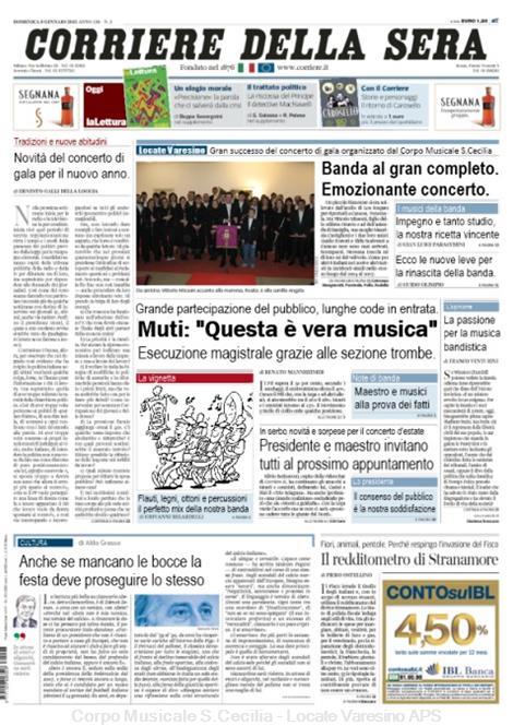 Prima pagina de "il Corriere della Sera" 