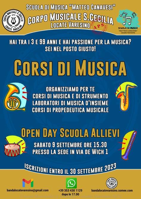 Locandina corsi di musica