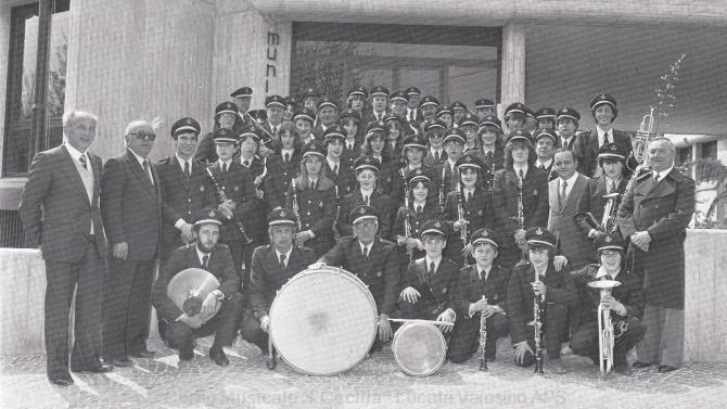 Il Corpo Musicale nel 1982 rinnovato dalla presenza di numerosi giovani e giovanissimi